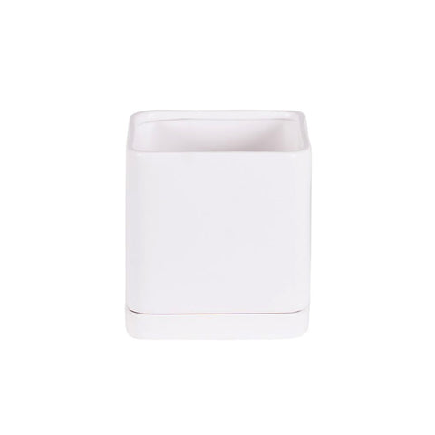 Square Matte White Pottery