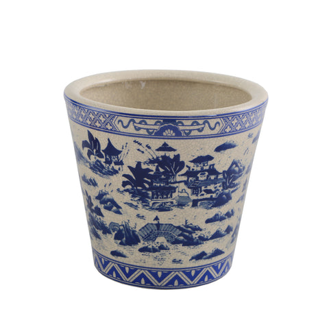 Porcelain Garden Pot 10''WX9''H