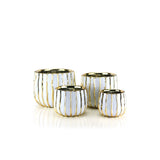 White And Gold Pots