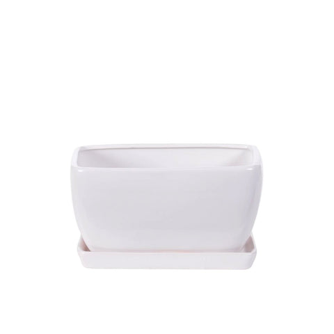 Rectangular Matte White Pottery