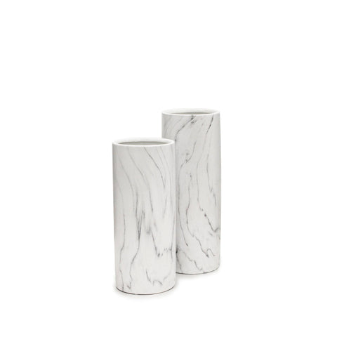 Black And White Marble Cylinder Vase