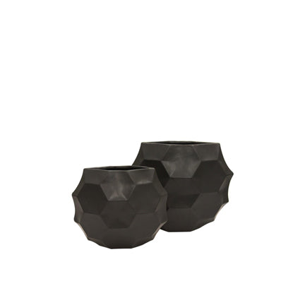 Ceramic Honeycomb Moon vase-Black