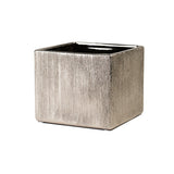 ETCHED METALLIC Cube Planter- Silver