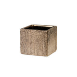 Etched Metallic Cube Planter- Copper