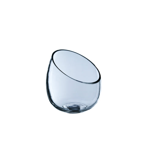 Clear Slant Cut Bowl Vase