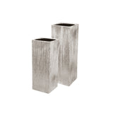 Etched metallic Squares-Silver