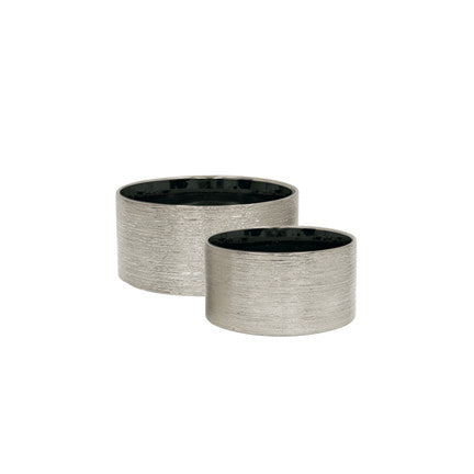 Etched Metallic Pot Planter Silver